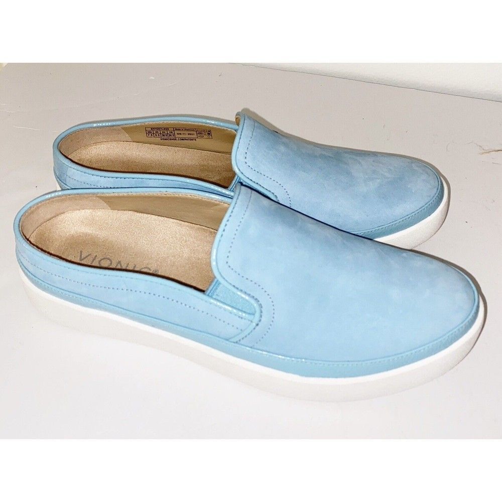 NEW Vionic Effortless Backless Fashion Sneakers Womens 7.5 Blue Orthotic Insole